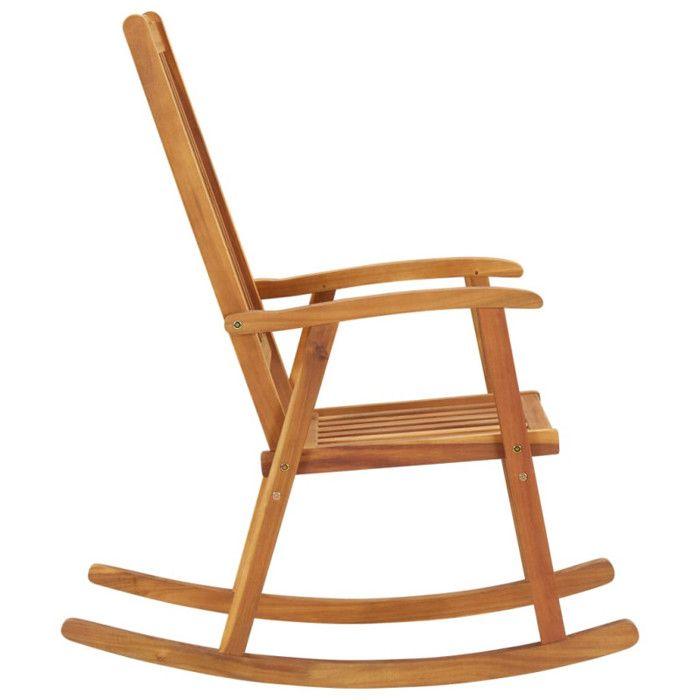 VidaXL Rocking Chair with Cushions Solid Acacia Wood