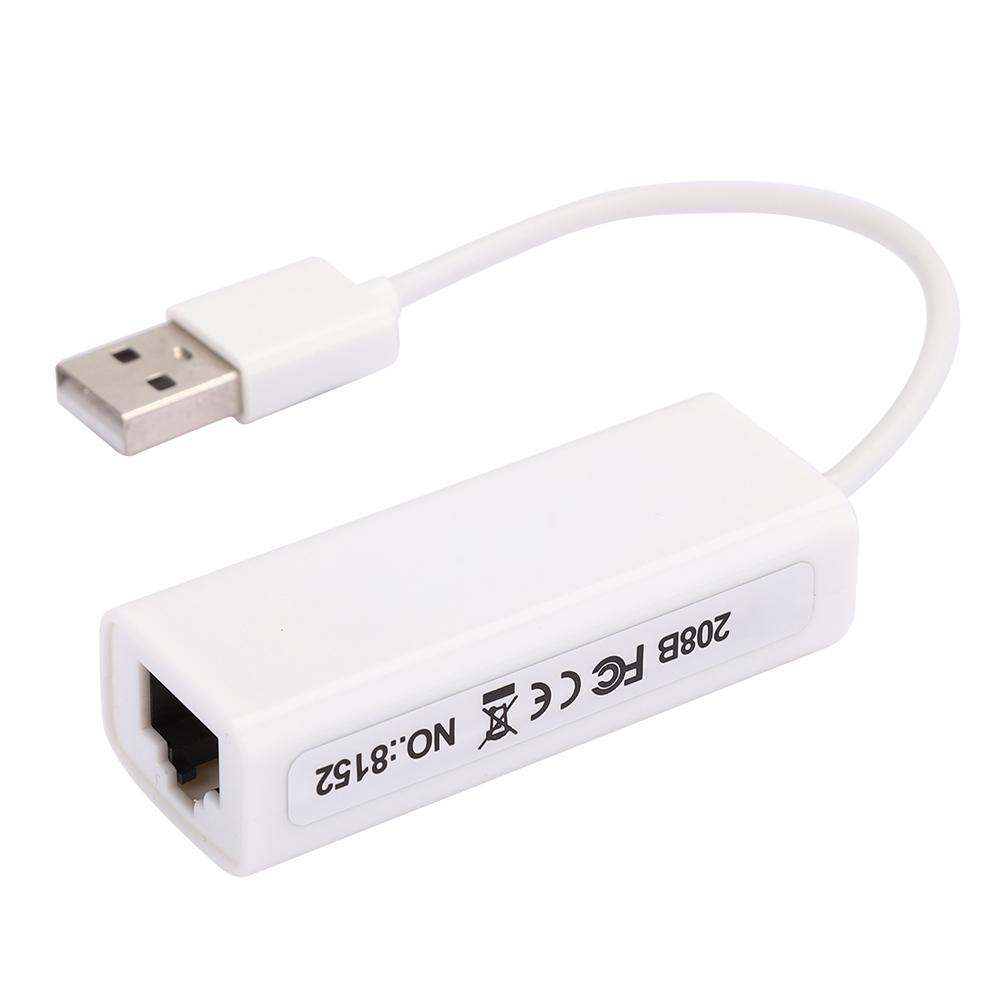 USB2.0 Ethernet Adapter RJ45 White ABS RTL8152B Chip Computer External Network Card