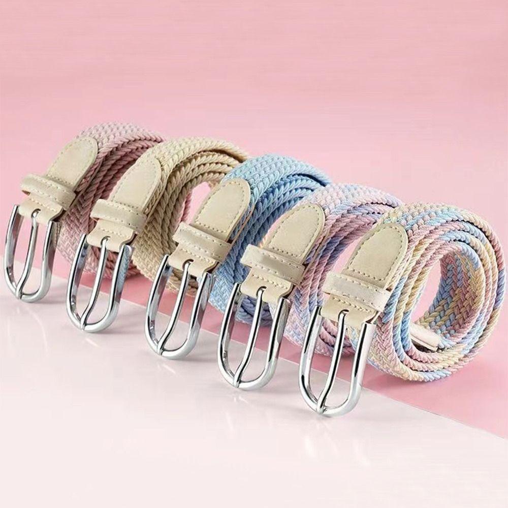 Simple Waistband Belts PU Leather Elastic Belts Fashion Stretch Leather Belts  Jeans