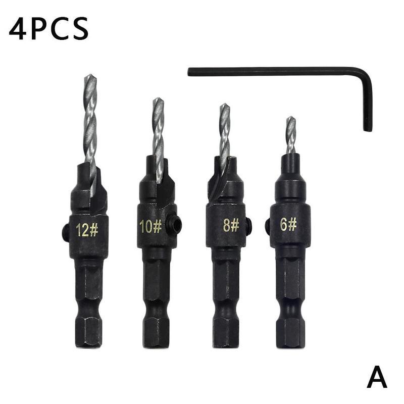 5 pcs//set 6-10-13-16 mm Carpentry Countersink Drill Bit Set