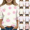 Kid's Round Neck Cute Flower Day Print Lightweight Spring/Summer Top