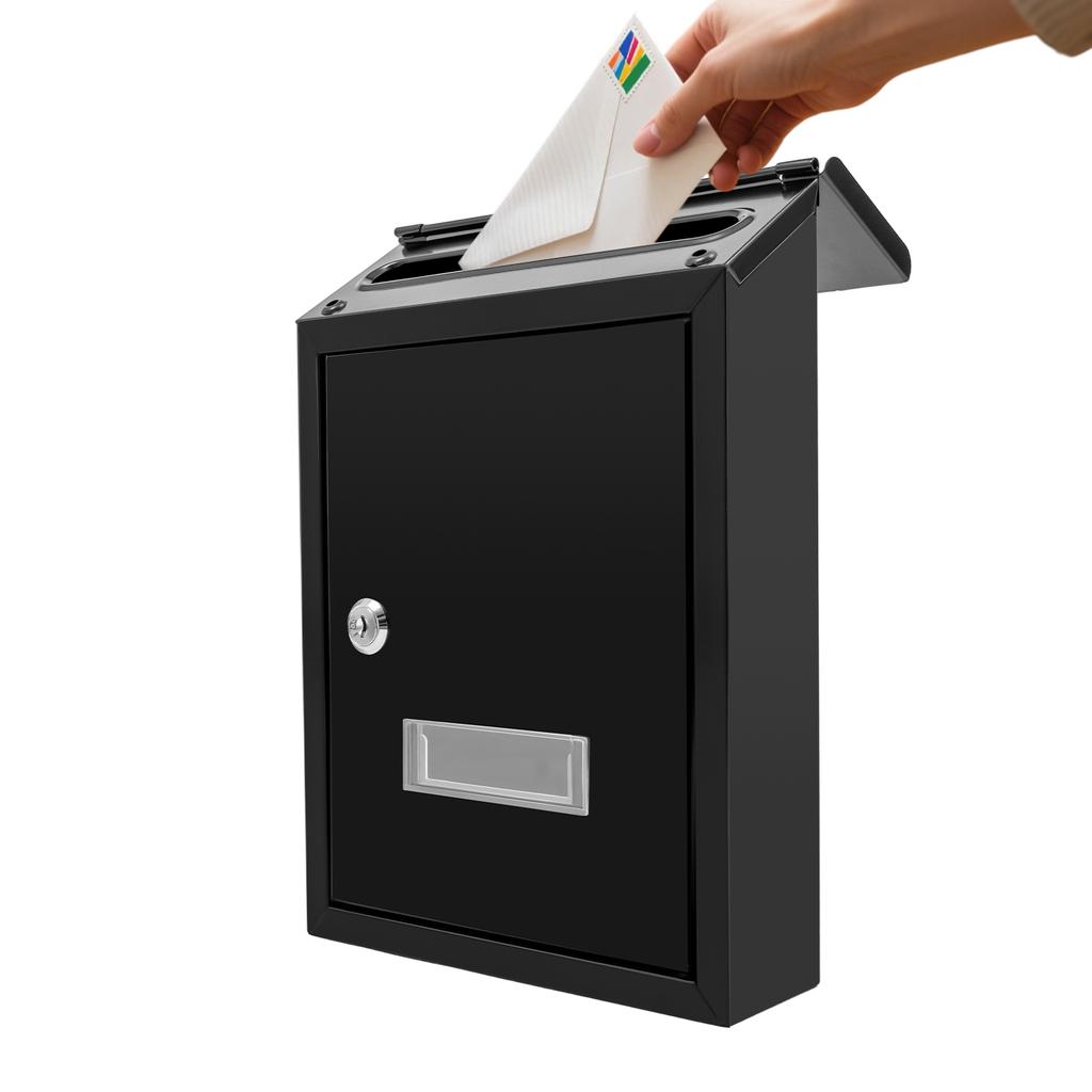 Locking Wall Mount Mailbox, Mail Boxes with Key Lock, Security Key Drop Box for Letters Newspapers, Cards
