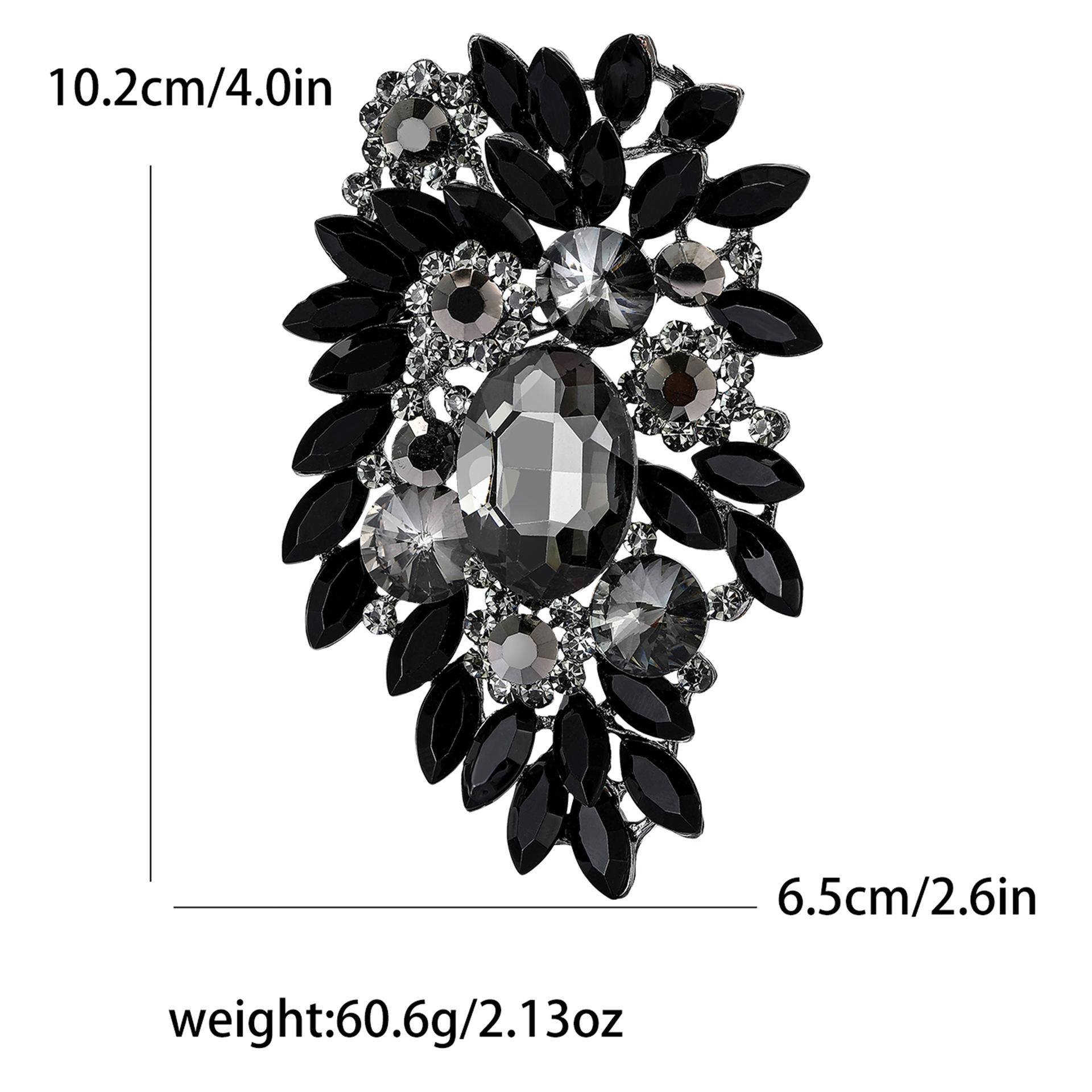 

Изящная большая стеклянная брошь из сплава в стиле ретро, женская шаль, кардиган, корсаж, ювелирное украшение, булавка