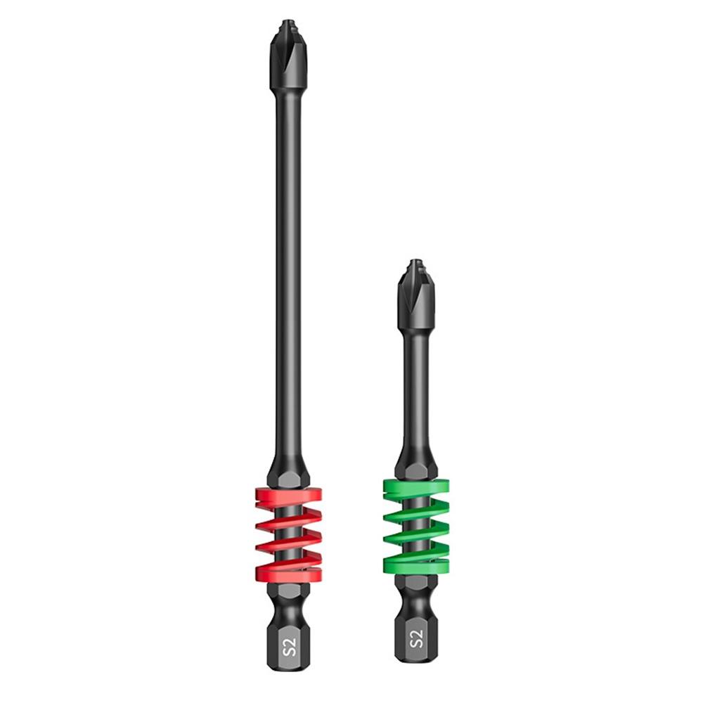 1/2/3Pcs Durable Non-slip Magnetic Bit with Spring Hexagonal Electric Screwdriver Cross Batch Head Electrician Tools