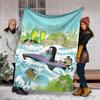 Classic Cartoon Little Mole Print Blanket Warm Soft and Comfortable Home Travel Blanket Sofa Bedding Camping RV Blanket for Gift