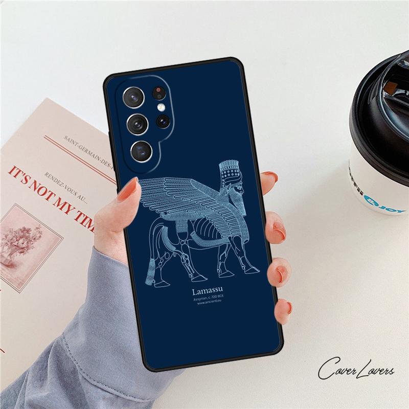 Lamassu Assyrian Winged Lion phone case For Samsung Galaxy S24 S25 S23 S22 Ultra Note 10 20 Plus S20 S21 FE Cover
