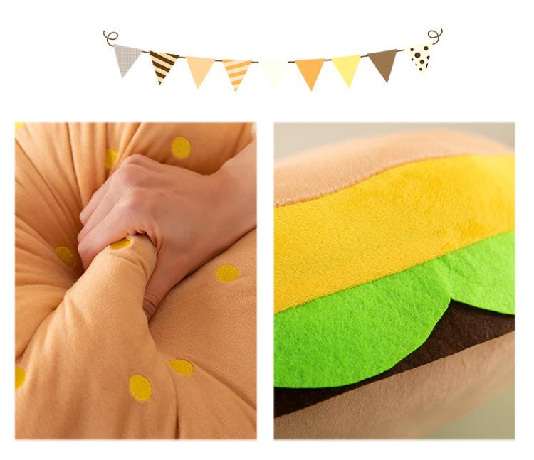 Cross-border Creative Hamburger Plush Toy Pillow for Kids – Unique Sofa Back & Seat Cushion Gift