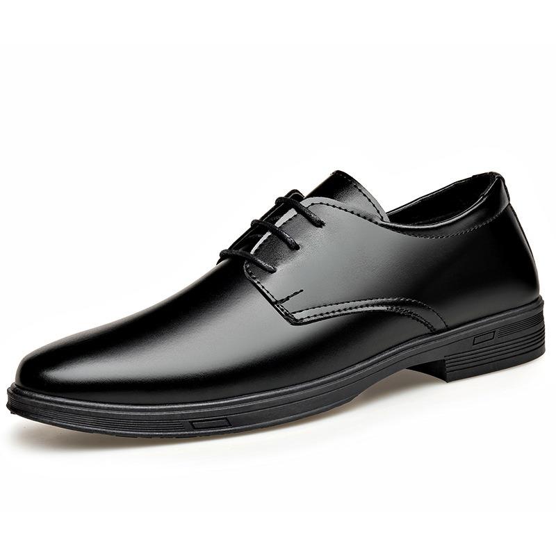 Men's business leather shoes men's formal wear blue thick sole low heel supermarket casual trend men's shoes