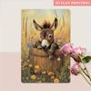 Vintage Donkey In Barrel Metal Wall Art  X Inch Rustic Farm Animal Tin Sign Decor for Barn Patio Garden