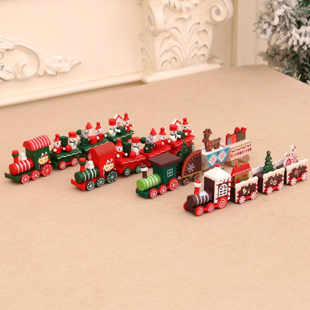 Santa Claus Little Train Ornaments Christmas Tree Home Christmas Decorations  Kids Toys