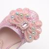 Girls' high-heeled princess shoes, new spring and autumn children's single shoes, little girls' runway performance leather shoes, children's crystal