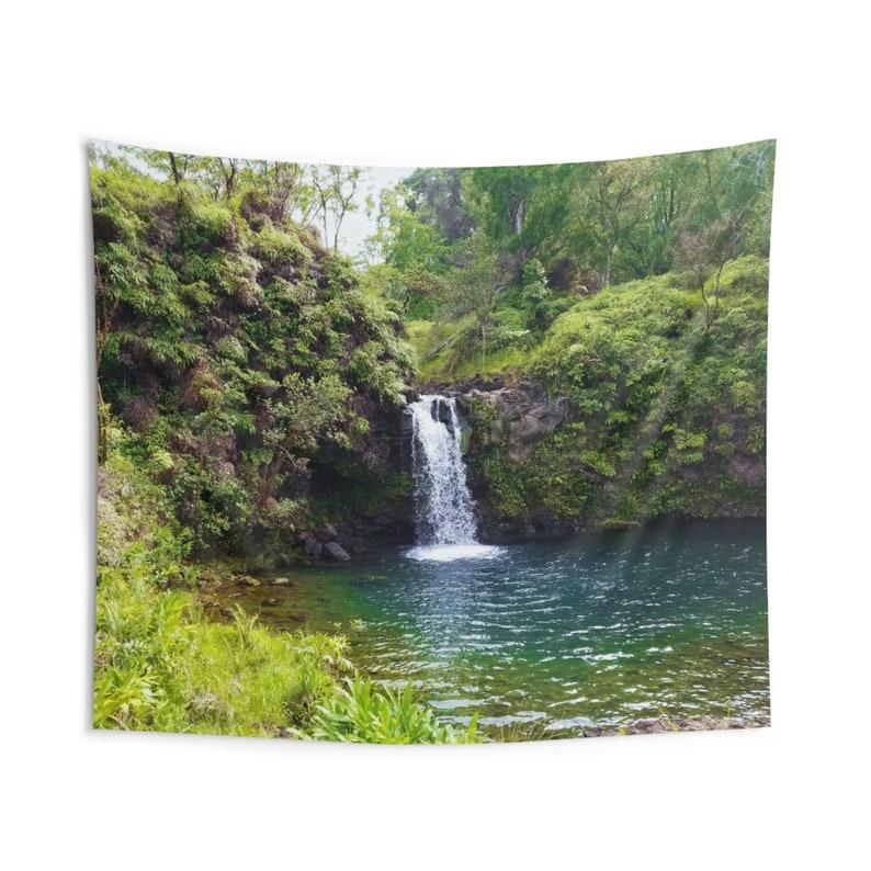 Hawaiian Hidden Waterfall tapestry 75x100