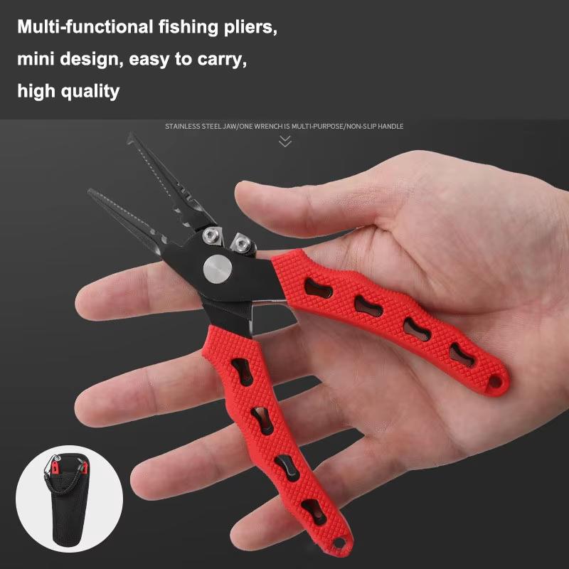 Stainless Steel Fishing Pliers Clamp Split Ring Tungsten Steel Blade Line Cutter Multifunction Fishing Tackle Fishing Gear