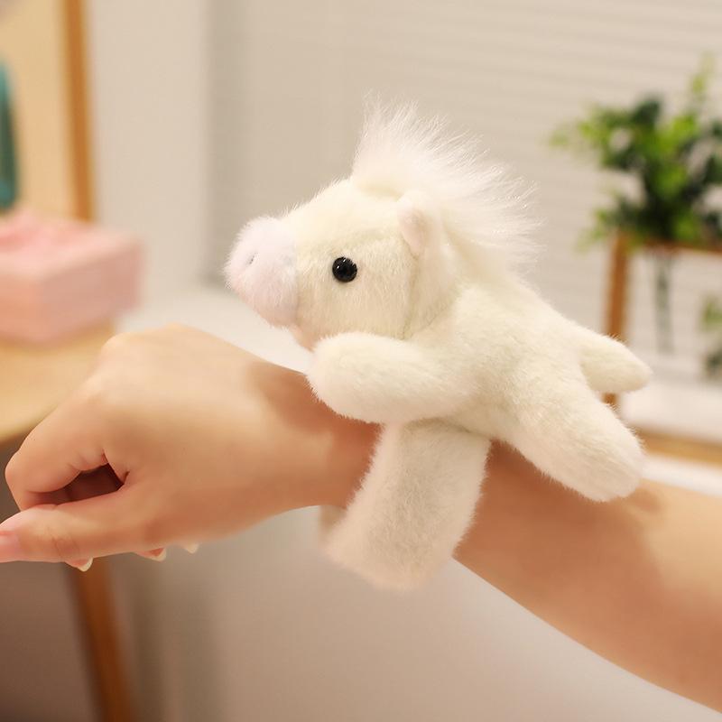Cute Pony Soft Plush Doll Clap Circle Hand Ring For Women Cartoon Wristband Bracelet Children Gifts