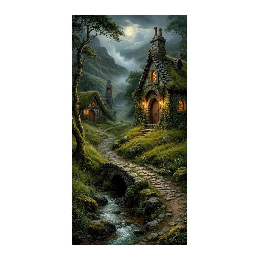 Moon House Creek Landscape Large Size Diamond Painting New Collection Scenery Diy Full Drill Rhinestone Embroidery Mosaic Cross Stitch Kits