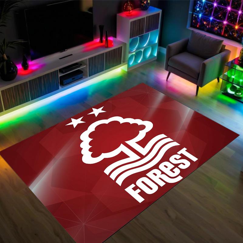 Nottingham Forest Design Kristall Samt Teppich Gemütlich Nicht?Rutschfester Teppich mit Aufdruck für Schlafzimmer Wohnzimmer Eingang