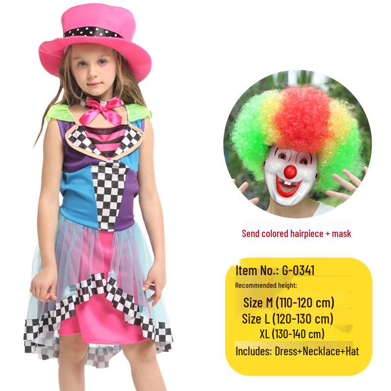 Kids' Clown & Magician Costume Set for Boys & Girls - Perfect for Masquerades, National Day, Christmas & New Year Performances.