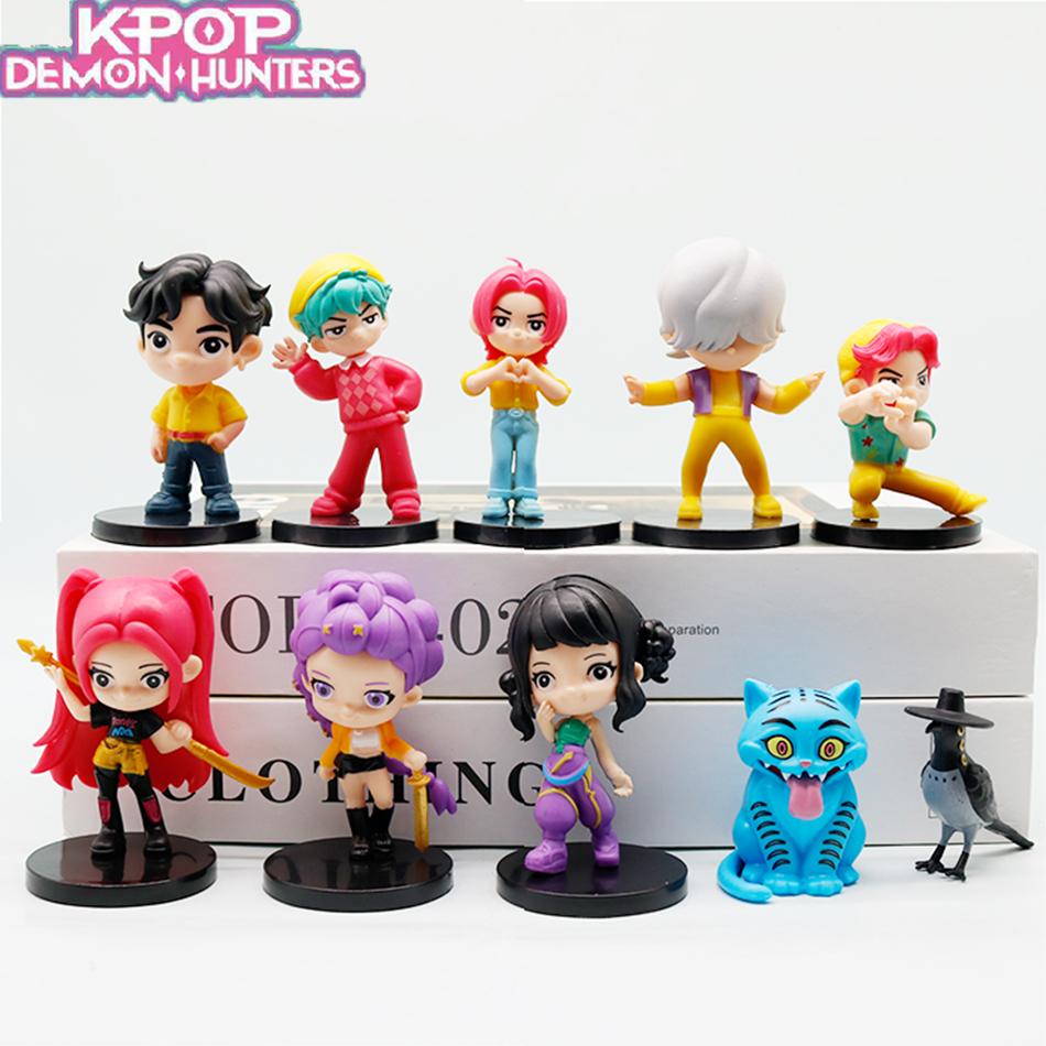 Sale Kpop Demon Hunters Anime Figure Toys Cute PVC Movable Joints Action Figure Model Dolls Kids Birthday Decoration Gift