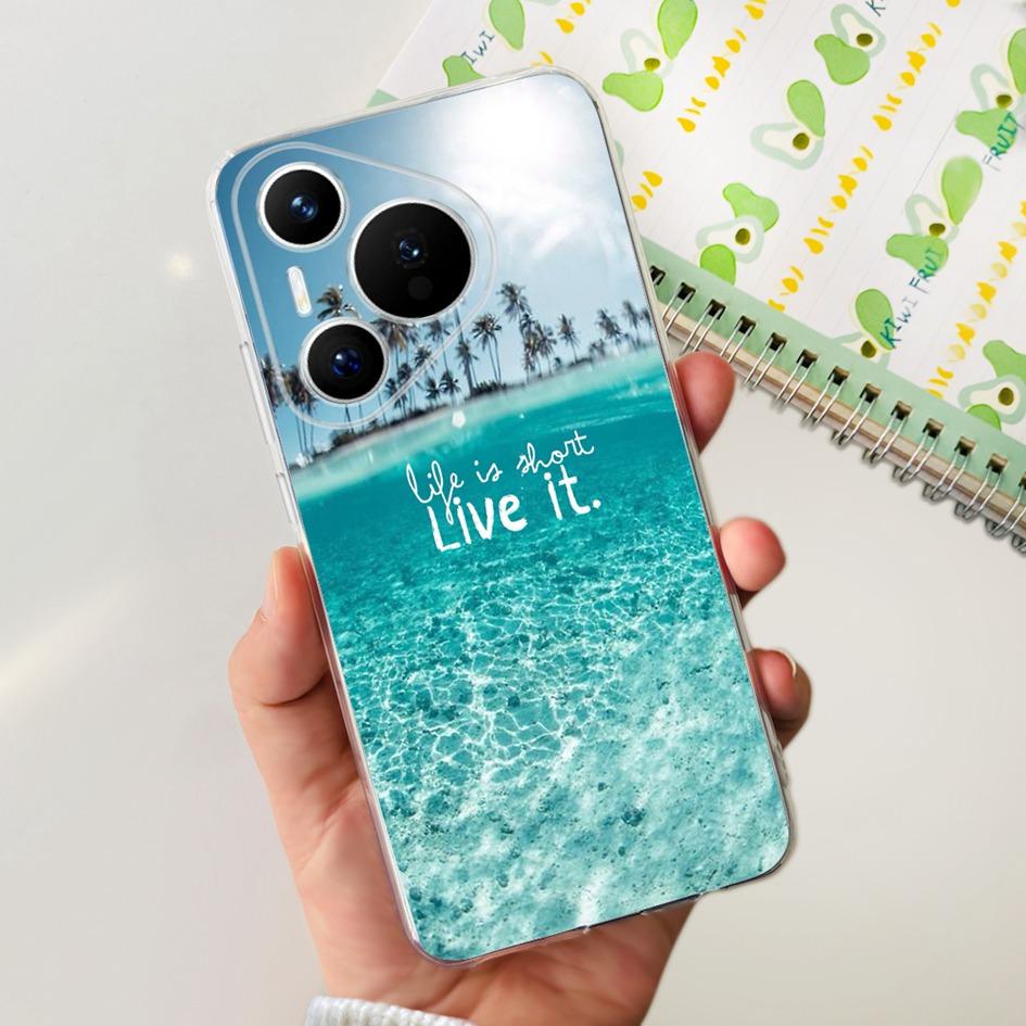 For Huawei Pura 70 Pro Plus Case Fashion Flowers Clear Soft Silicone Shockproof Phone Cover For Huawei Pura 70 Pro Pura70 Bumper