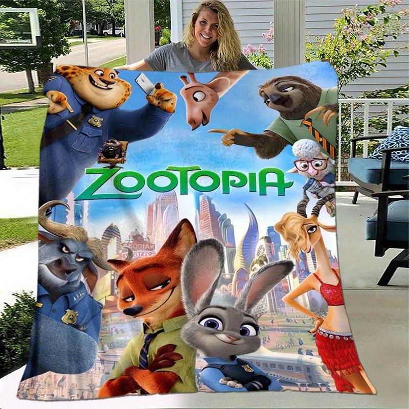 1pc Zootopia Printing Blanket - Soft, All-Season Throw for Living Room, Bedroom,Personalized Gift with Adorable Cartoon Design