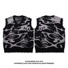 51 Hip-Hop American Street Style Skull Cool Loose Knit Sweater Unisex Trendy Brand Letter Embroidery V-Neck Sweater Vest