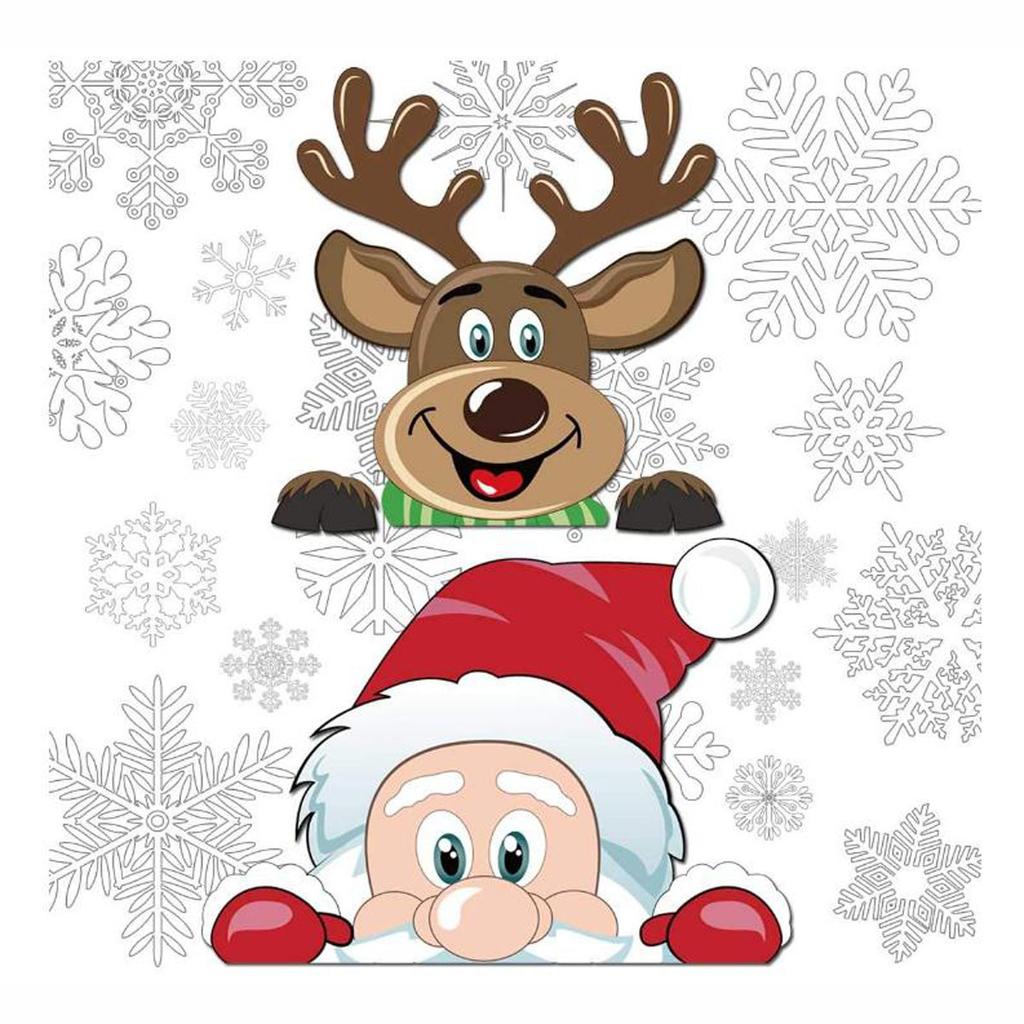 Christmas Stickers Doublesided Color Snowflake Electrostatic Glass 4PC