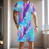 Fashion Resort Style Men's T-Shirt Short Sleeve Shorts Two-Piece Set Summer 3D Print
