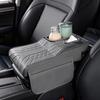 Coussin d'accoudoir de console centrale portable en cuir PU avec porte-gobelet, boîte à mouchoirs, pad d'accoudoir multifonctionnel, rehausseur de hauteur