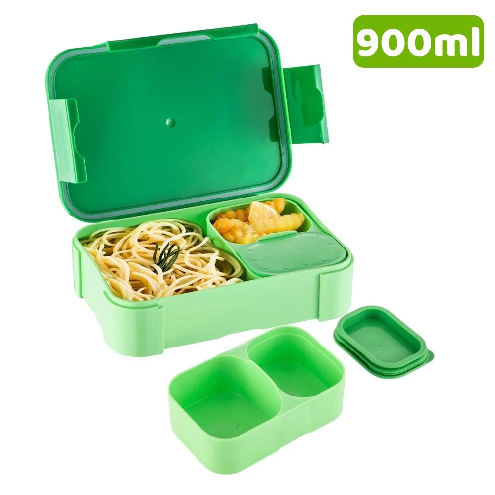 Children's Kid's Bento Lunch Food Boxes,Packed Lunchbox Food airtight Side dish Sealed Kitchen Storage Containers organizers