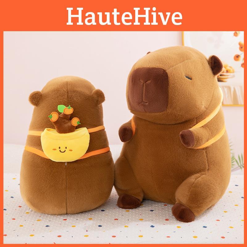 Capybara Fortune Tree Chef Plush Toy Koi Fish French Fries Backpack Gift Kids