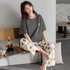 Pure Cotton Pajamas Women's Spring and Autumn 1011 New High-end Short-sleeved Trousers Loungewear Set Can Be Worn Outside