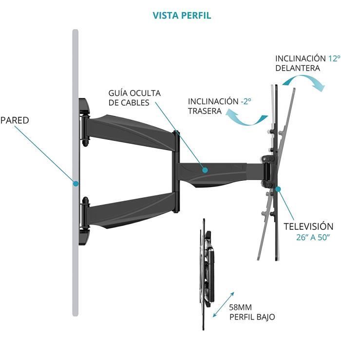 TM Electron Tmslc141 – Universal Swivel Wall Mount Bracket with Arm for Monitor or TV, Black 1236