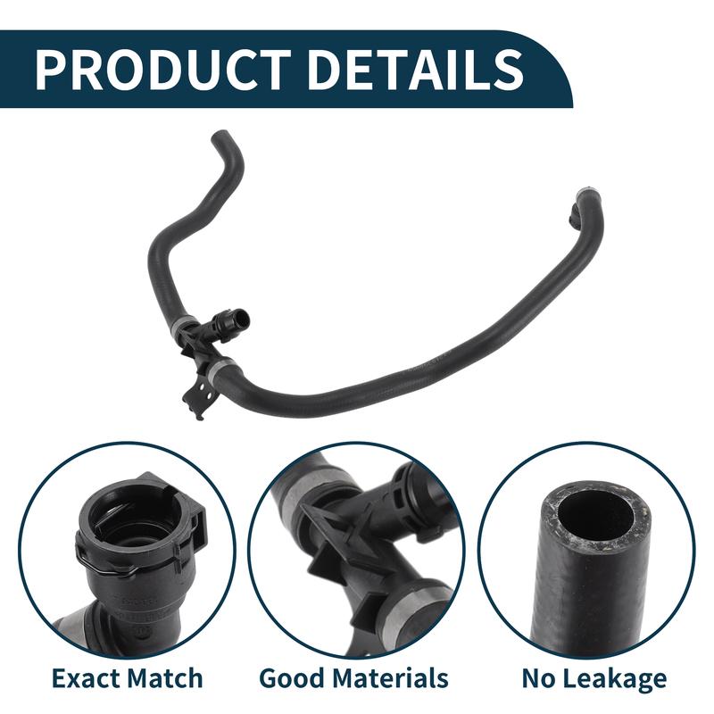 

Motoforti Radiator Hose Heater Hose No.64219398959 for BMW 330i 18-19 Rubber Coolant Hose Black 1 Pc