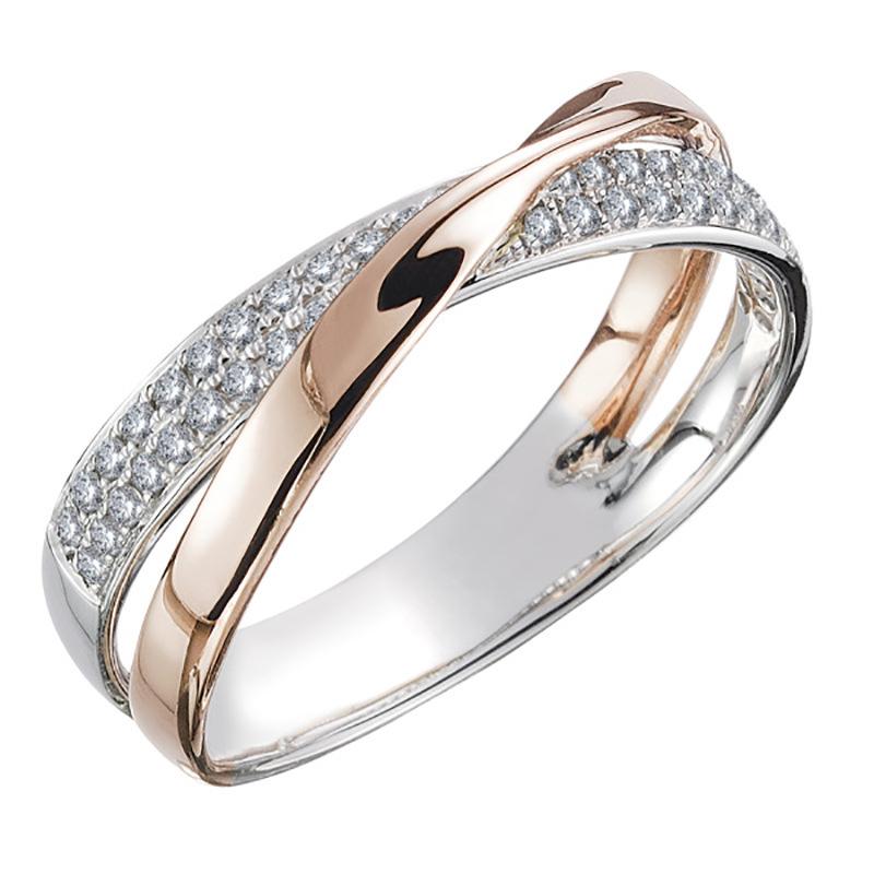 Women's ring with geometric design, fully inlaid with zirconia, versatile cross design, high-end index finger ring