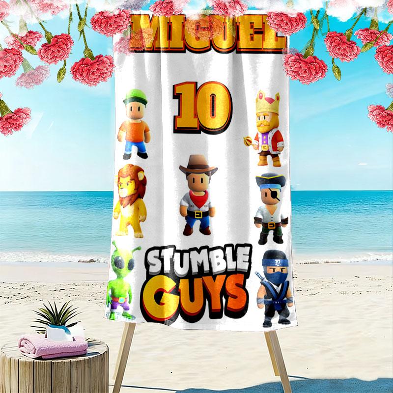 Stumble Guys Sprint Print Beach Towel, Large Soft Quick Dry Towel for Beach Camping Swimming