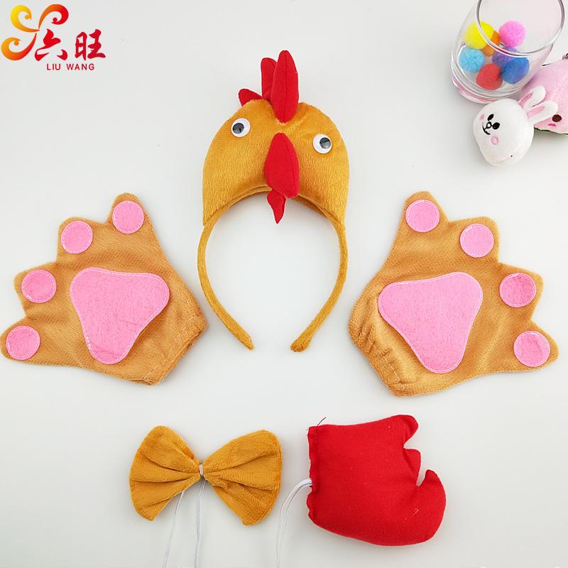 Thanksgiving Rooster Headwear Cute Chicken Hair Clip Kids Halloween Party Dress Up