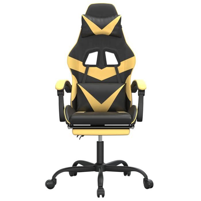VidaXL Gaming Chair with Footrest Swivel Computer Chair Armchair Ergonomic Office Seat Interior Black and 349557