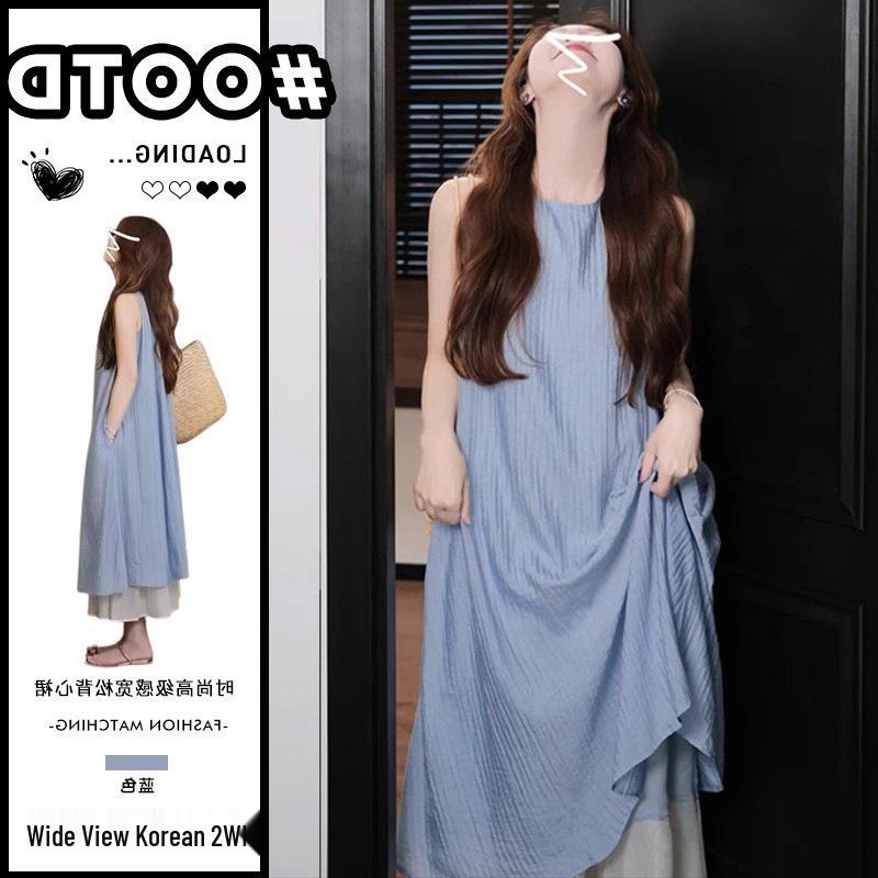 Women s Elegant French Stripe Fake Two-Piece Summer Dress Extra Large