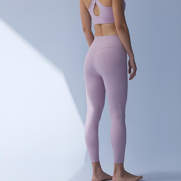 Anta Solid Color High Waist Sports Leggings Women Leggings Pearl-Purple 162357303-4