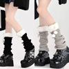 Japanese Lolita Lamb Wool Leg Warmers with Pompoms - Cozy Retro Autumn/Winter Scrunch Socks for Women