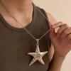 Summer Silver Matte Starfish Necklace - Cool Subculture Pentagram Clavicle Chain