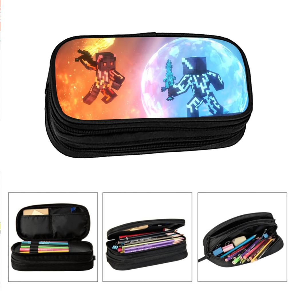 Minecraft Ołówek Duży Idealny do Szkoły Podstawowej i Prosty Świetny Prezent na Rozpoczęcie Szkoły lub jako Prezent dla Chłopców i Dziewczynek Etui, Pojemność,