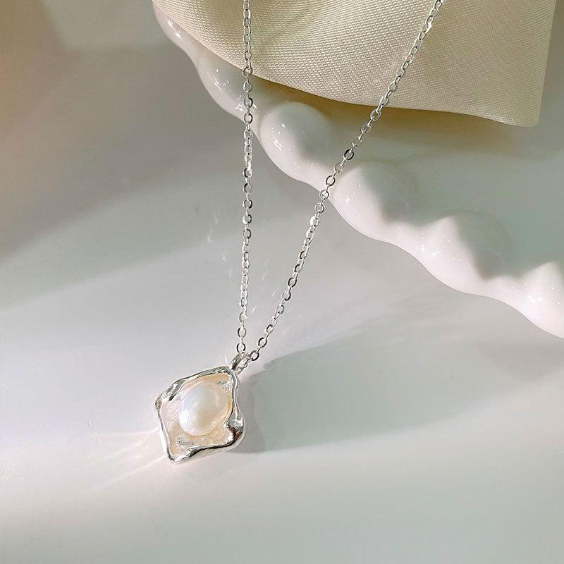 

Винтажное ожерелье из лавового жемчуга с геометрией, нерегулярная складка, цепочка для воротника, женская