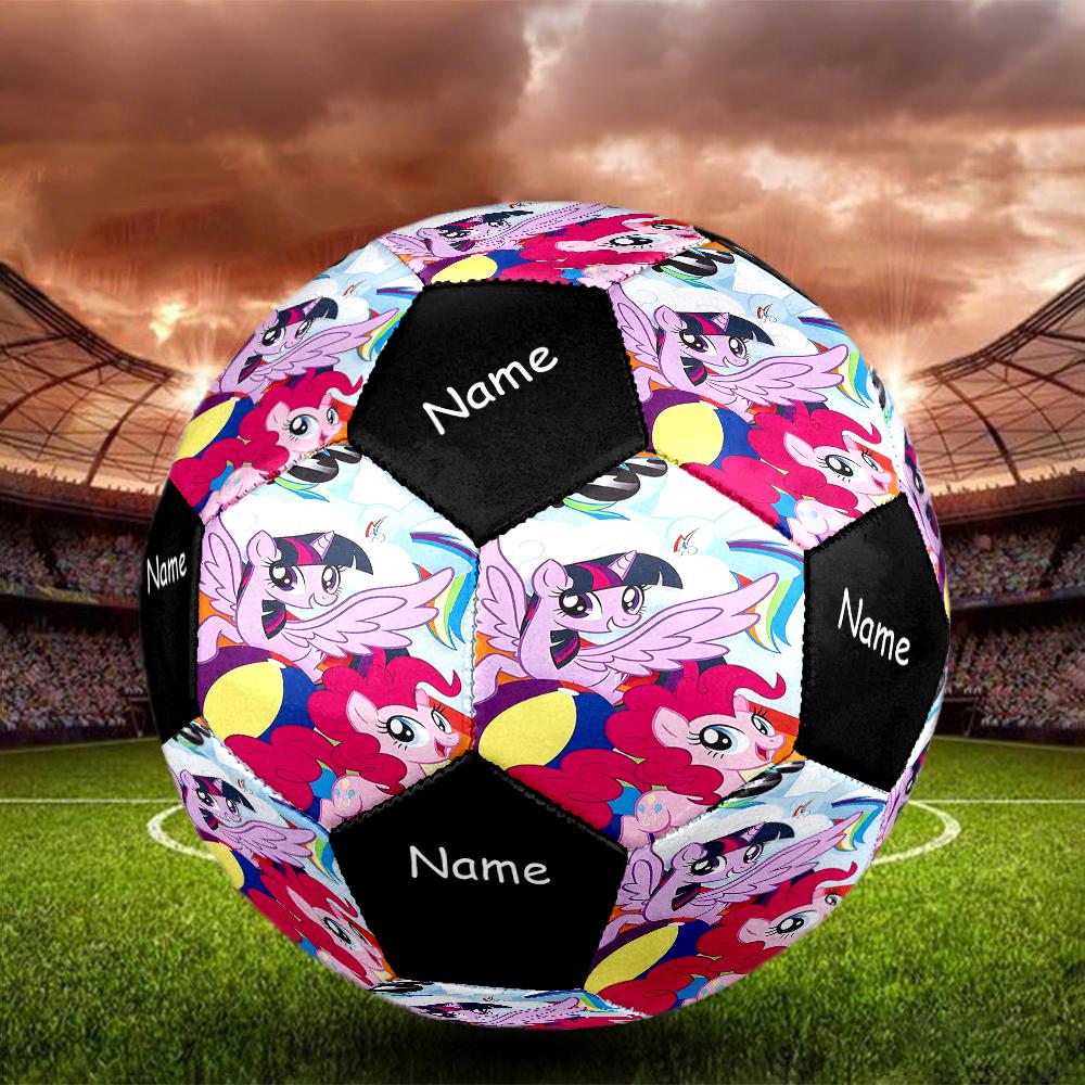 Custom Name My Little Pony Theme Size 5 Soccer Ball, Suitable for Both Indoor and Outdoor Matches, a Gift Suitable for Everyone.