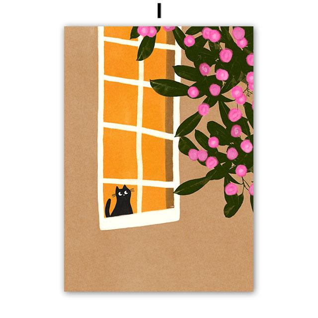 Santorini Rome Paris Cat Flower Summer Abstract Landscape Posters Prints Wall Art Canvas Painting Pictures For Living Room Decor