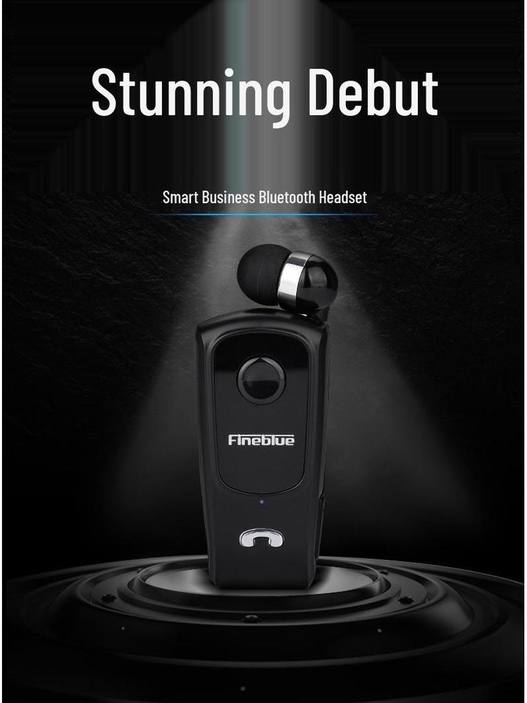 Jialan F920 Retractable Bluetooth Earphone, Wireless Fast-Charge, Clip-On Design for Business and Gaming