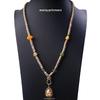 Thailand Amulet Necklace with Diamond Inlaid Bodhi, Star Moon Design, Quick Release Buckle, Thangka, and Emerald Jade Pendant
