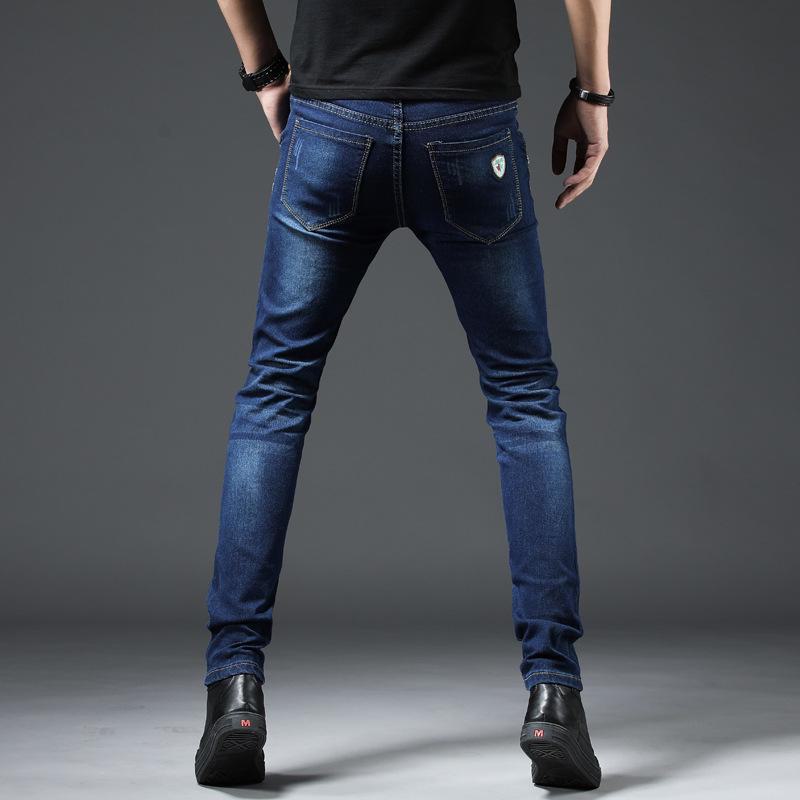 Men's Slim Fit Korean Style Elastic Jeans for Teens - Trendy, All-Match, Long Pants for Spring and Autumn