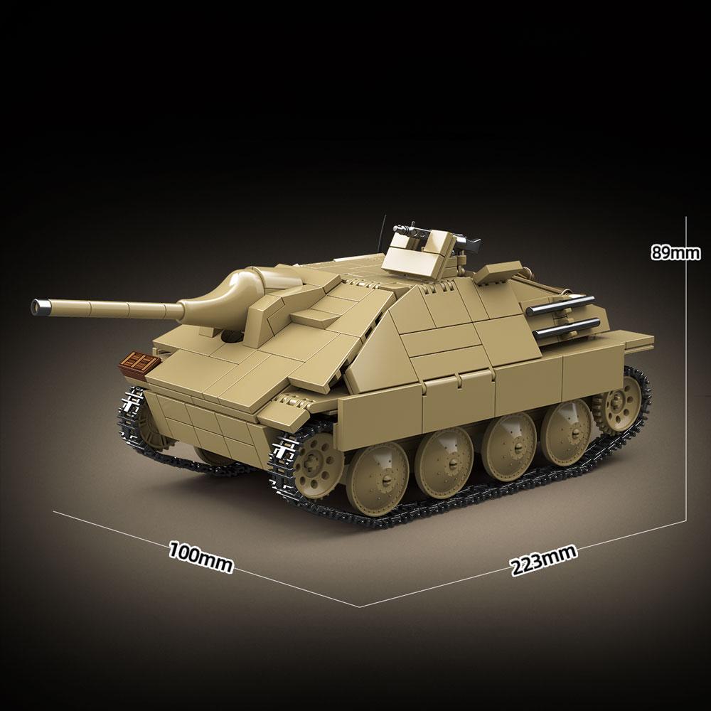 702 детали Армия ВОВ Военные Солдаты SWAT Jagdpanzer 38(T) HetzeМодель Танк-истребитель Строительные Блоки Кирпичики Детские Игрушки