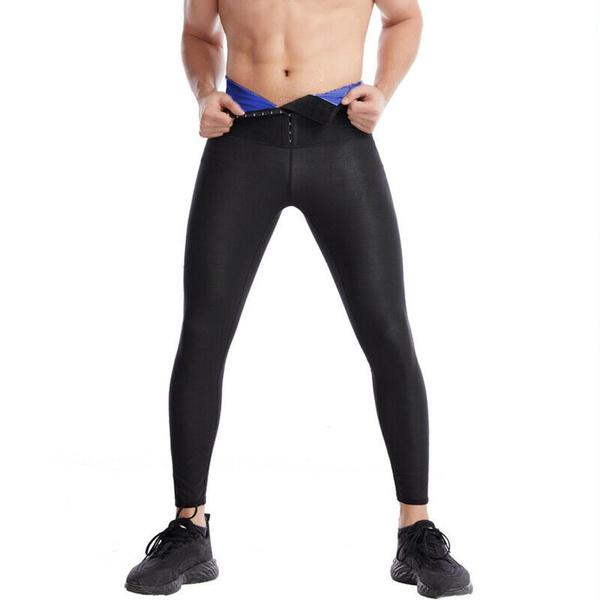Men's Exercise Sweat Pants Exercise Tight Sauna Clothing High Waisted Corseted Abdominal Shaping Pants
